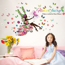 Load image into Gallery viewer, Romantic Floral Fairy Swing Wall Stickers