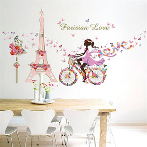 Romantic Floral Fairy Swing Wall Stickers