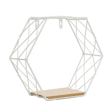 Load image into Gallery viewer, Wood Iron Art Hexagonal Grid Wall Decoration