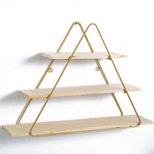 Load image into Gallery viewer, Nordic Gold Geometric Aircraft Rack Wall Shelf