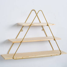 Load image into Gallery viewer, Nordic Gold Geometric Aircraft Rack Wall Shelf