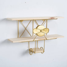 Load image into Gallery viewer, Nordic Gold Geometric Aircraft Rack Wall Shelf