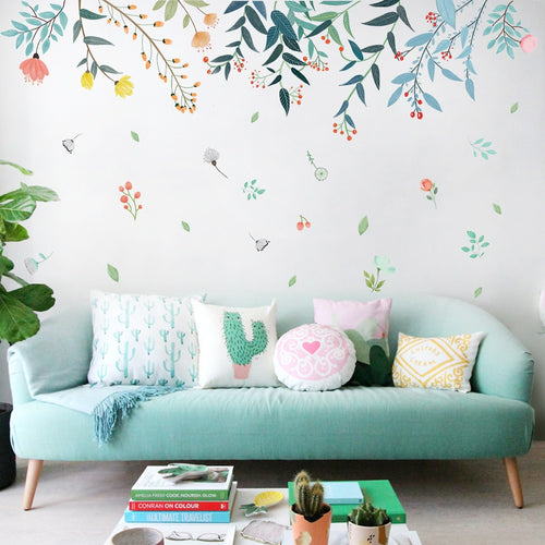 Flowers Reflection Wall Stickers