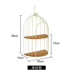 Retro iron balcony bird cage shelf