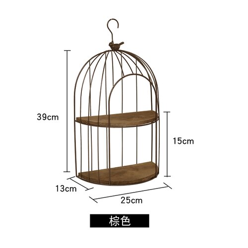 Retro iron balcony bird cage shelf