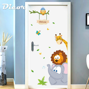 Big Wall  Animals Cartoon Stickers